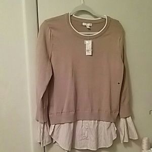 Sweater with attach blouse